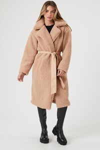 TAN Faux Shearling Teddy Coat, image 4