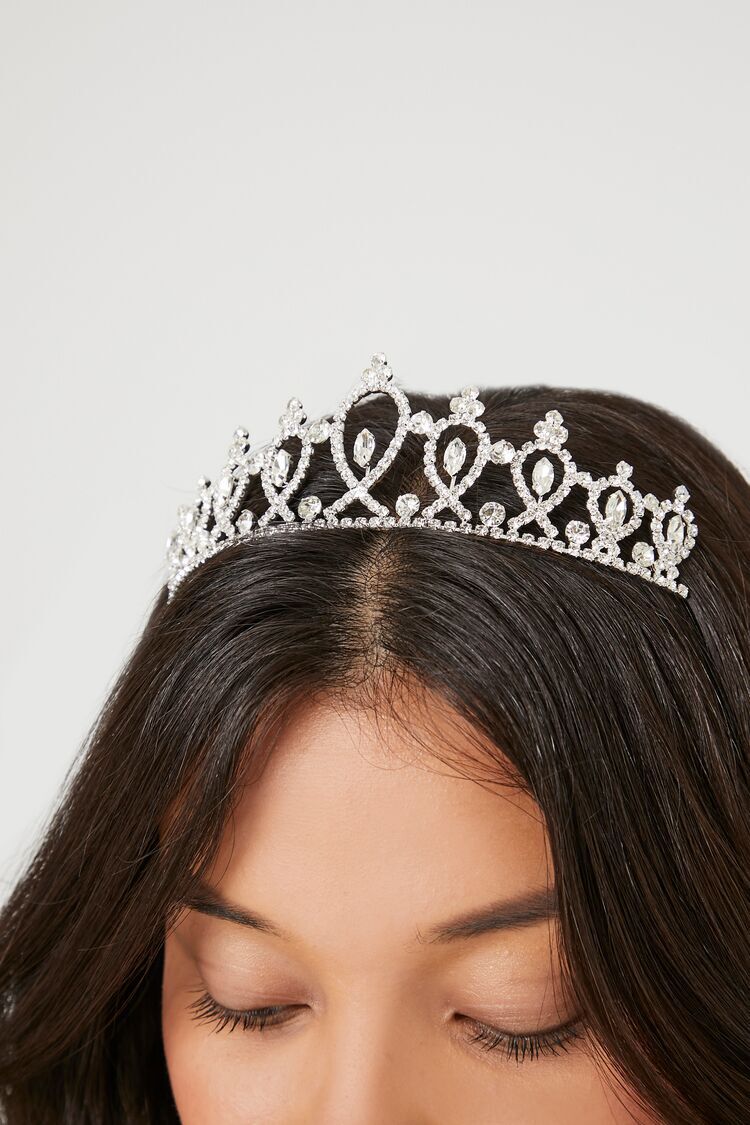 Faux Gem-Embellished Tiara Crown