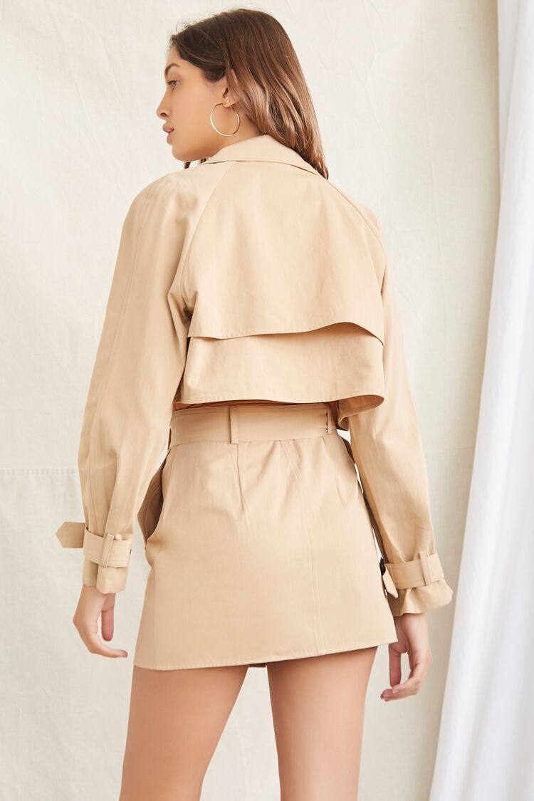 Cropped Trench Jacket & Skirt Set