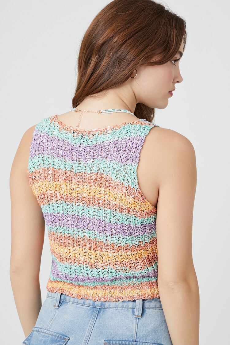 Striped Sweater-Knit Crop Top