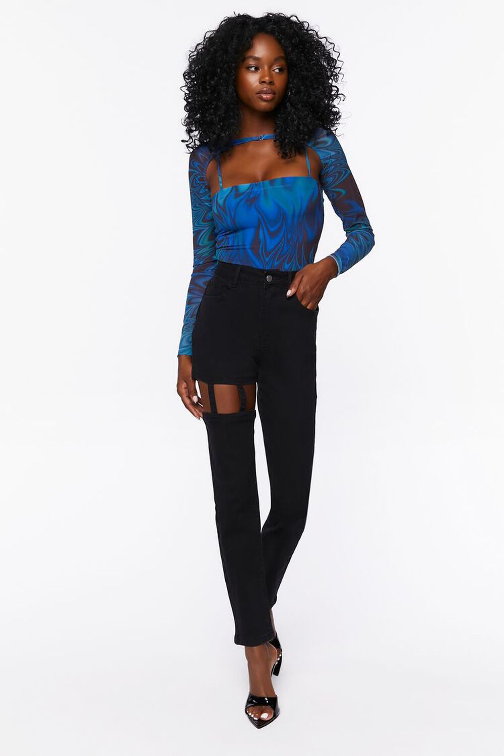 BLACK High-Rise Cutout Jeans, image 5