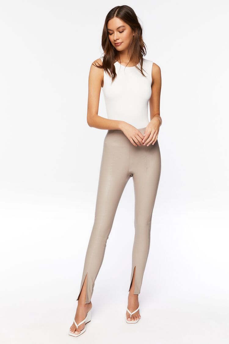 brown leather pants forever 21