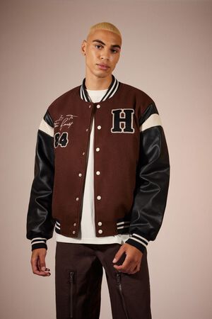 Shop Combo Varsity Jacket for Men from latest collection at Forever 21