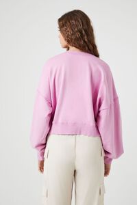 Mineral Washed Mauve Terry Knit Pullover, Purple Door