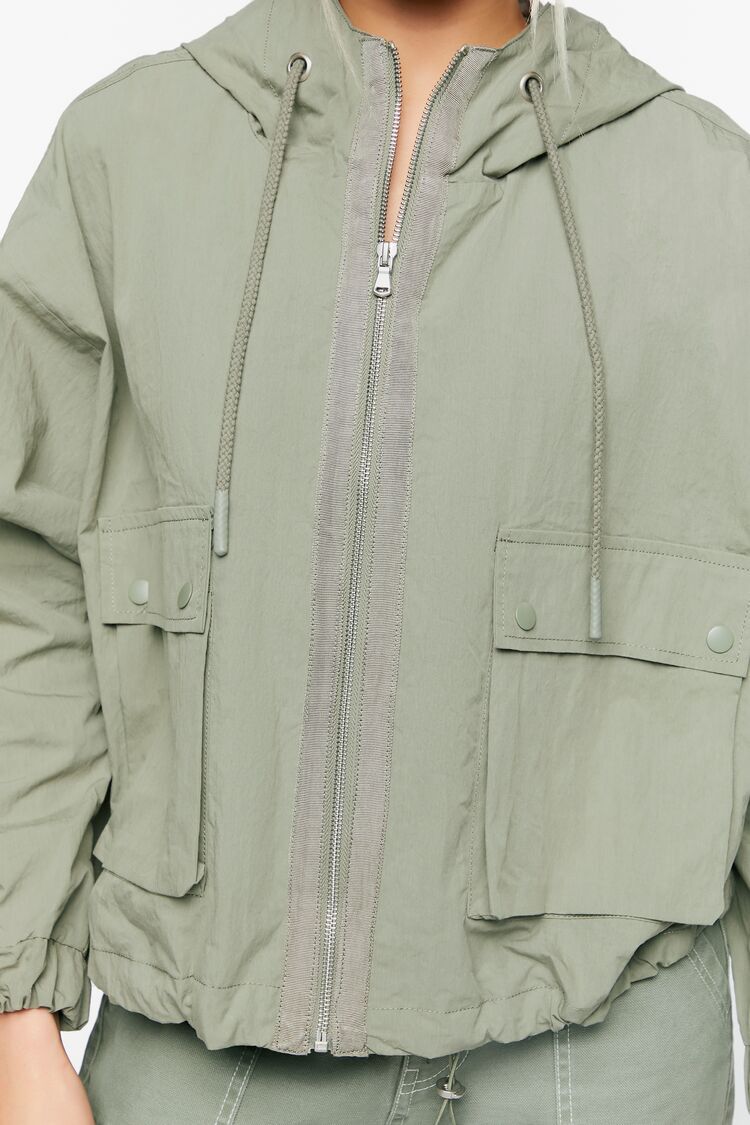 Drawstring Twill Jacket