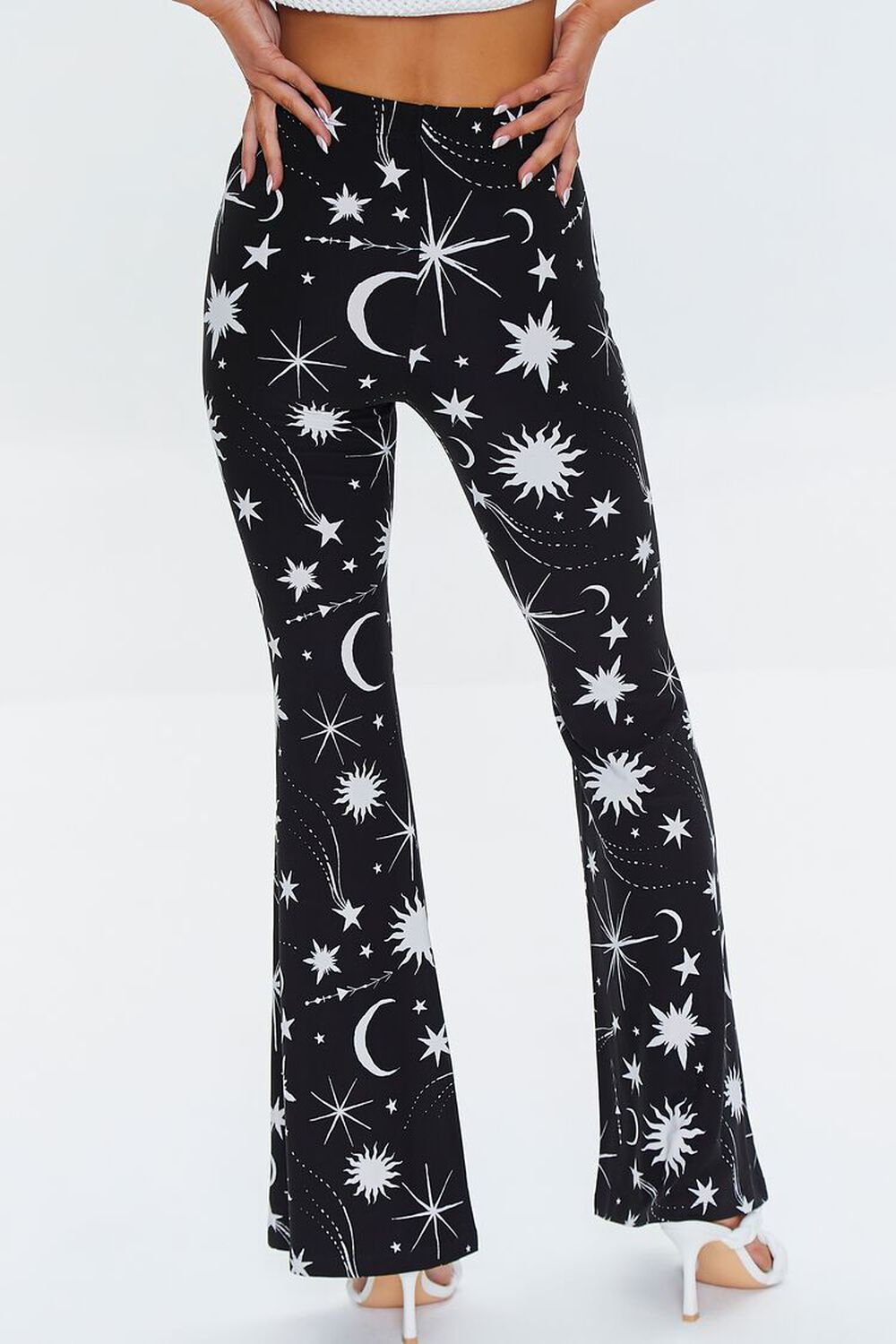 Celestial Print Flare Pants