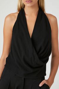 BLACK Cowl Neck Halter Top, image 5