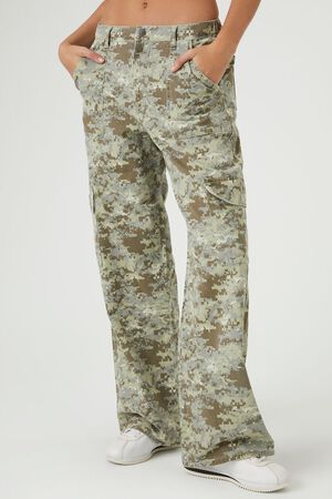 Allbestop Pants Camo Camouflage Casual Cargo Womens Trousers Pants
