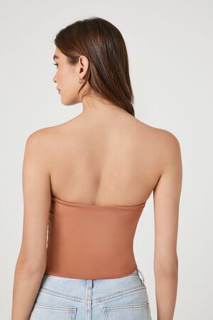 Cropped Tube Top Brown