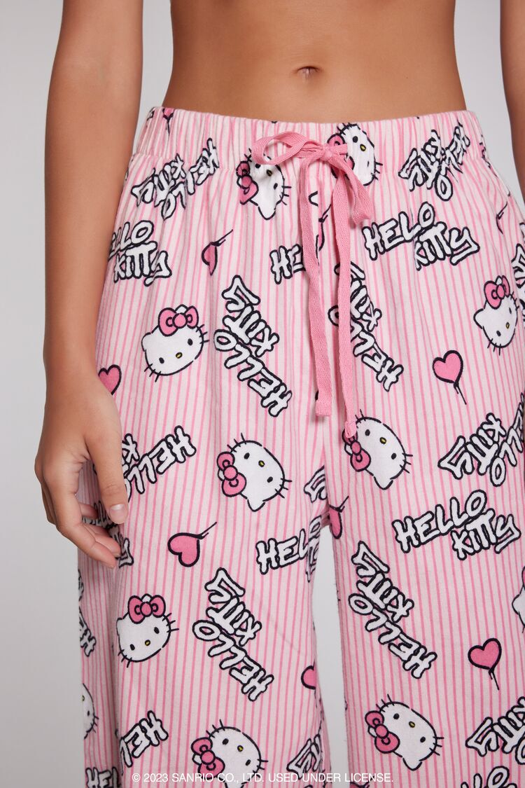Hello Kitty Anime Cartoon All Over Print Women's White Sleep Pajama Pants-S  - Walmart.com