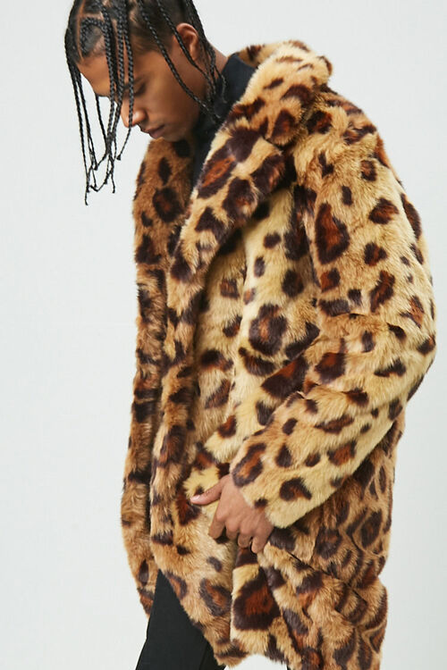 Leopard Print Faux Fur Coat