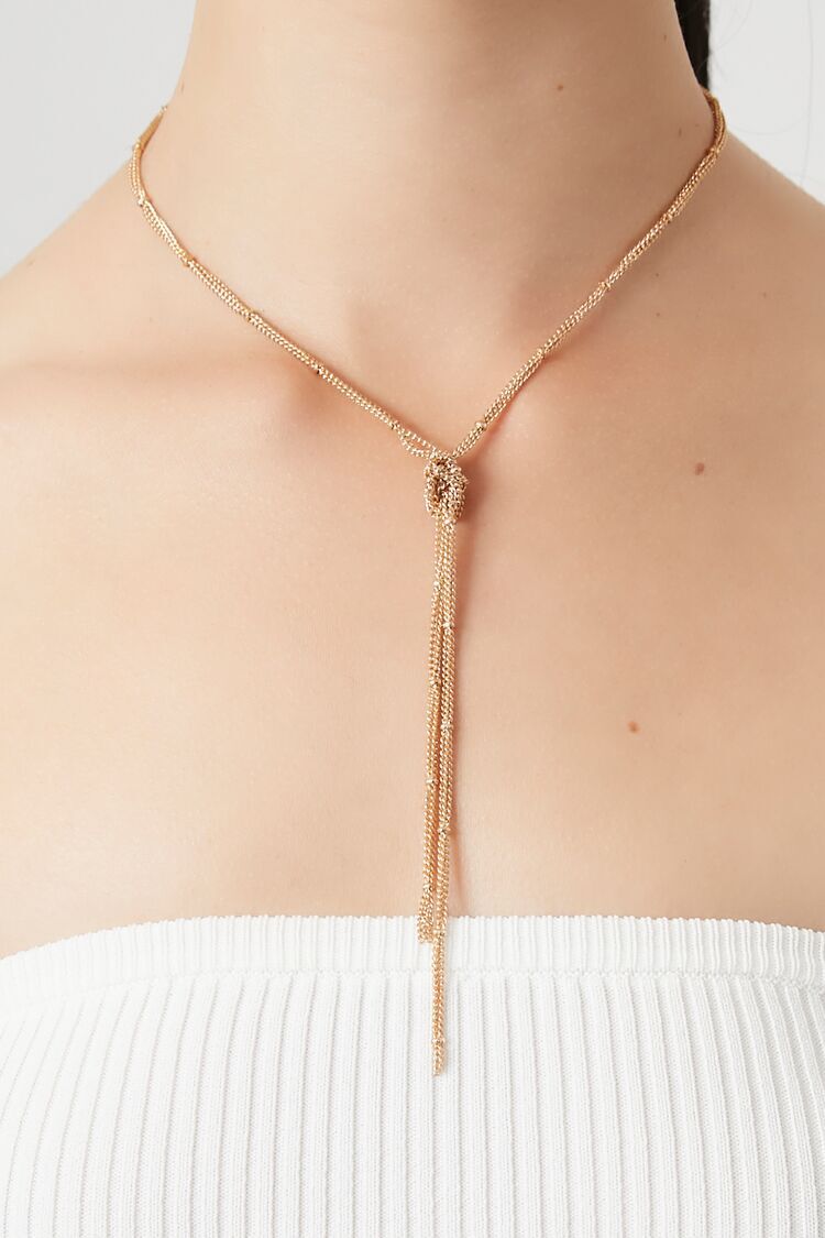 Love Knot Necklace with 1 Gold Ring - Lisa-Marie's Made in Maine
