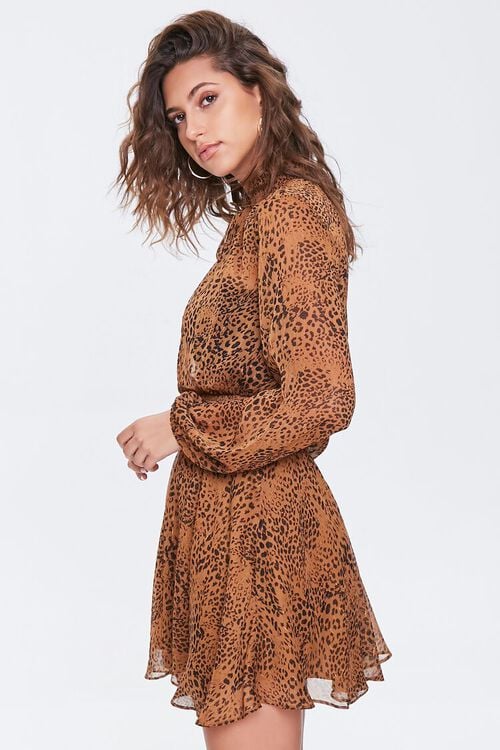 Chiffon Cheetah Print Dress
