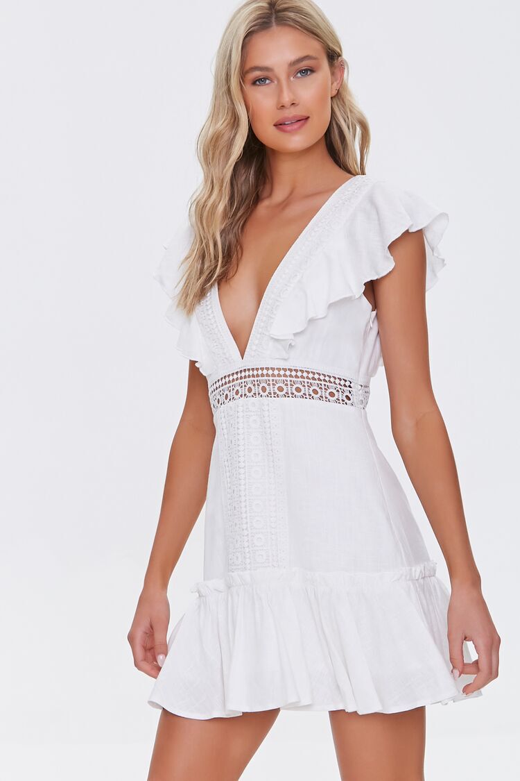 Forever 21 White Ruffle Dress