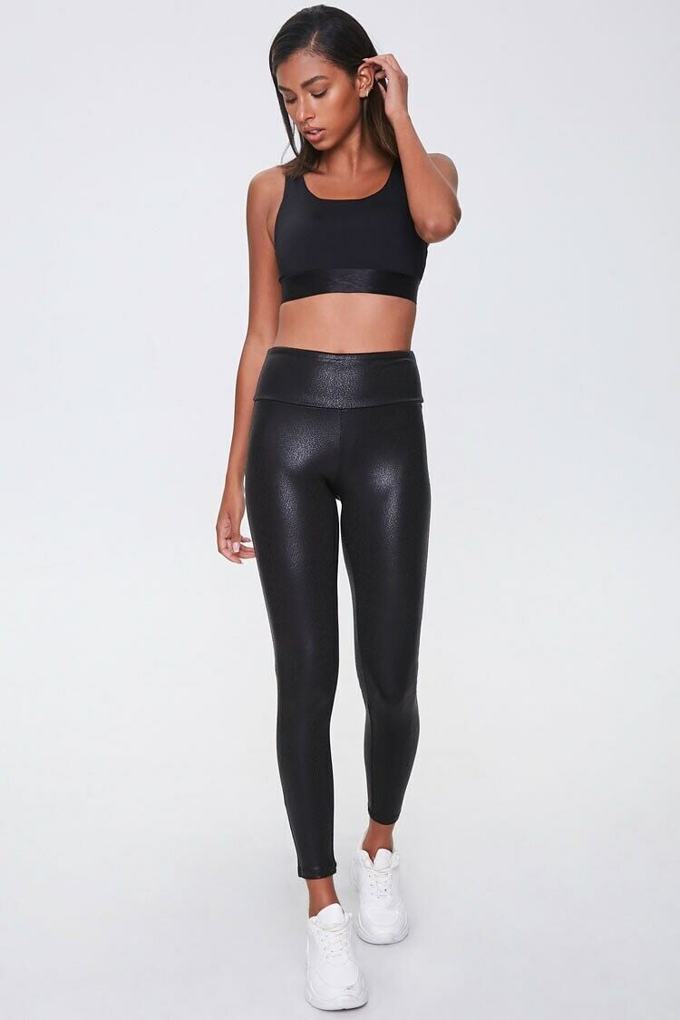 Forever 21 Bottoms Pants and Trousers : Buy Forever 21 Glitter Striped-Trim Faux  Leather Pants Online | Nykaa Fashion.