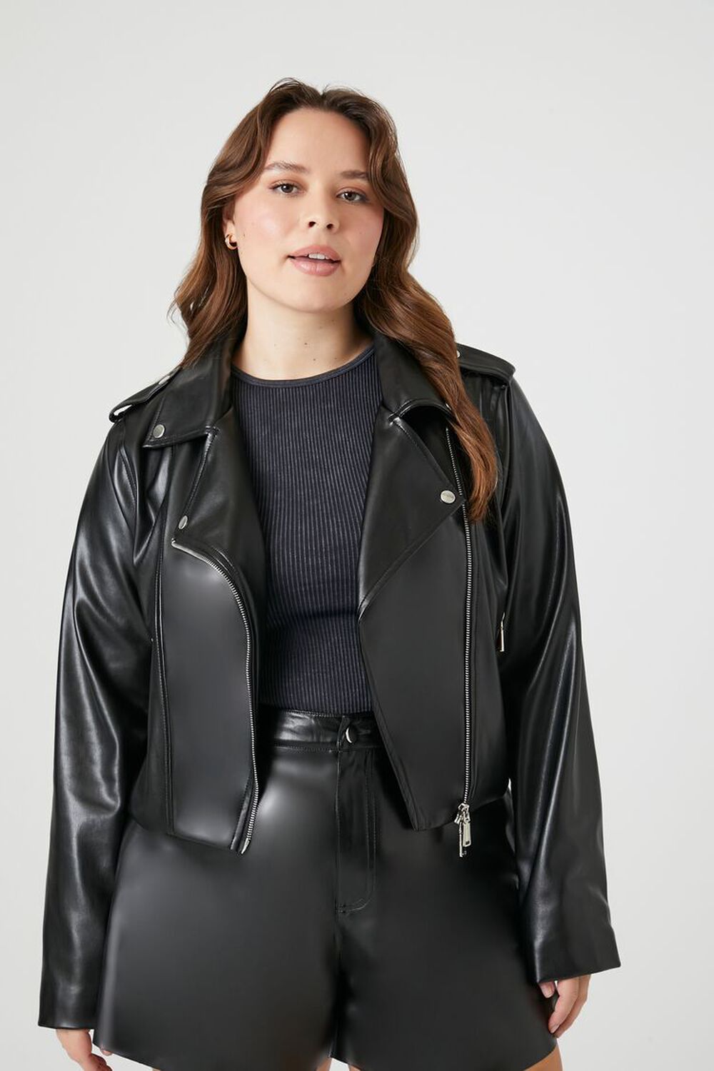 Forever 21 FOREVER 21+ Faux Leather Moto Jacket