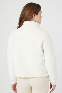 IVORY Faux Shearling Bomber Jacket, image 3