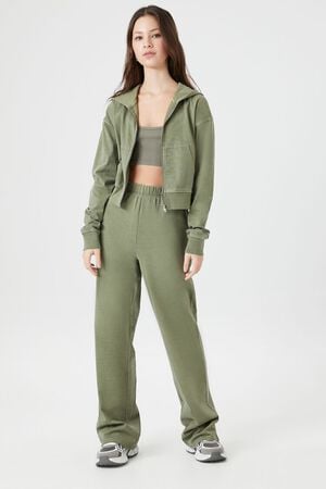 Forever21 •F21 Ribbed drawstring pants - green 3XL plus size