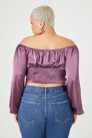 Final Sale Plus Size Off the Shoulder Top with Frill Bottom in