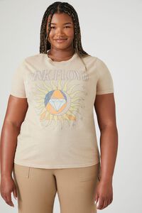 TAN/MULTI Plus Size Pink Floyd Graphic Tee, image 1