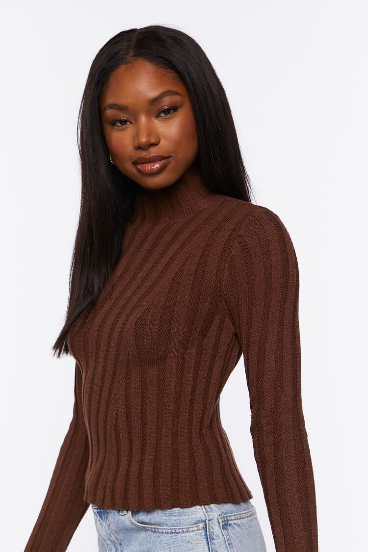 Ribbed Mock Neck Sweater