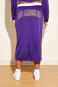 PURPLE/MULTI Plus Size Los Angeles Lakers Midi Skirt, image 4