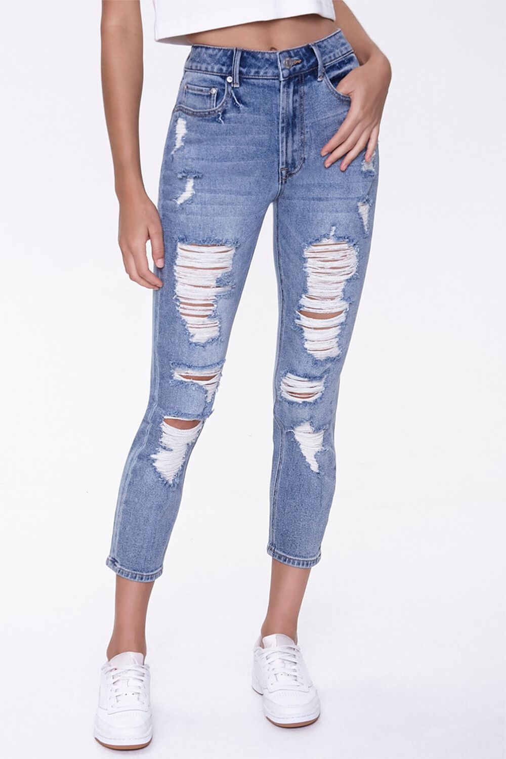 Distressed Cropped Jeans