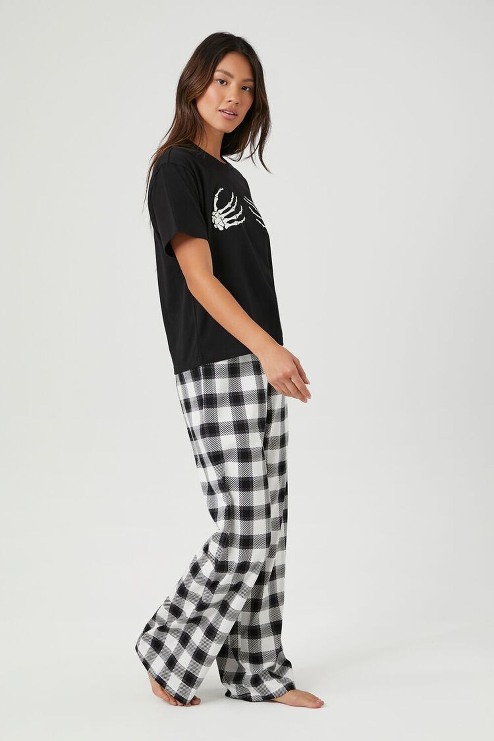 Forever 21 Women's Plaid Pants Pajama Set