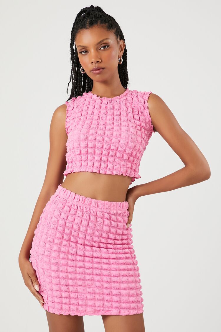Quilted Crop Top & Mini Skirt Set
