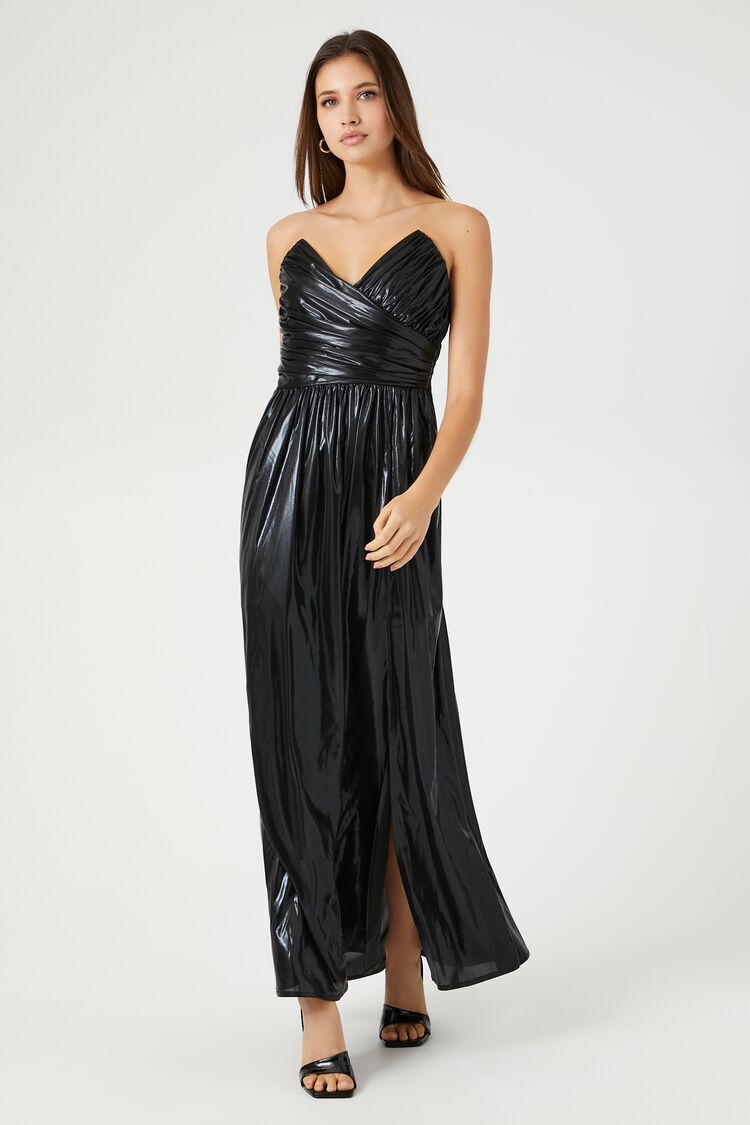 Metallic Ruched Dress