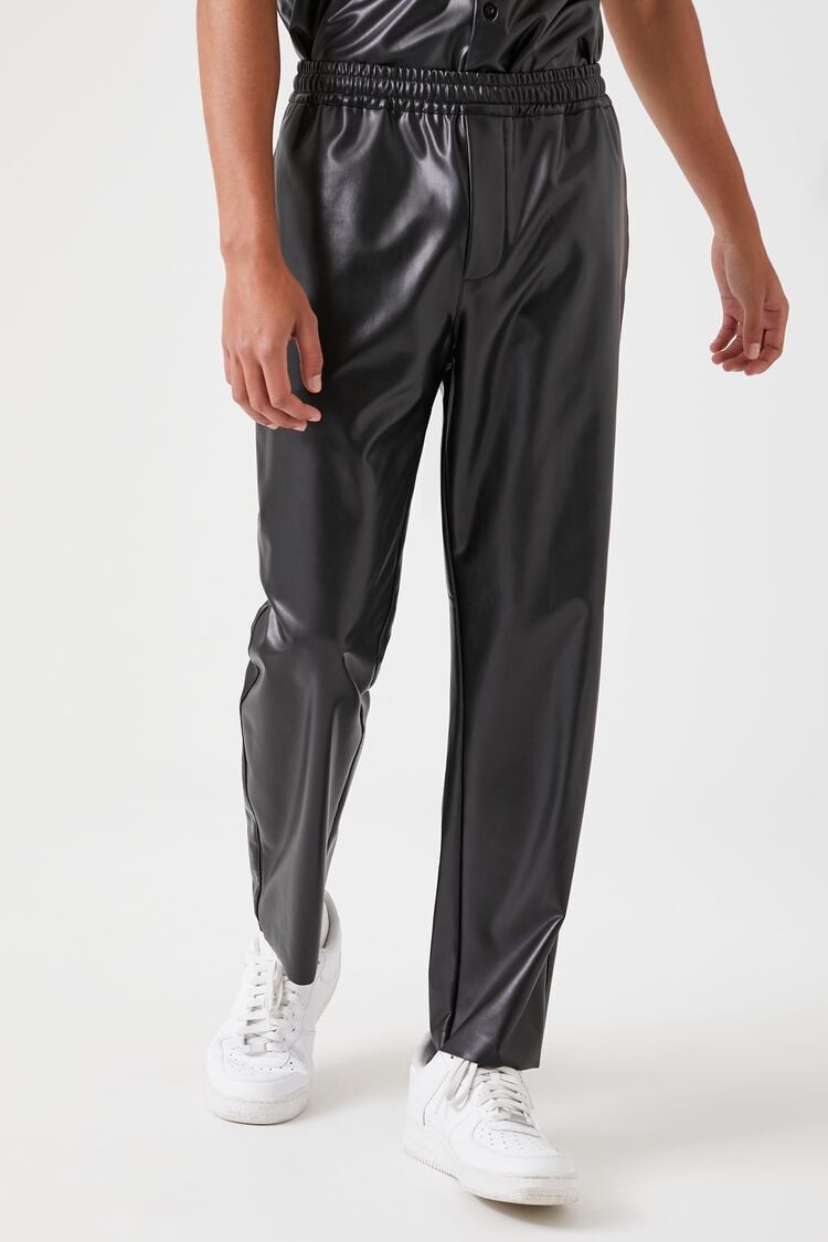 Women Faux Leather Harem Pants Thermal Loose Drawstring PU Trousers Punk  Gothic | eBay