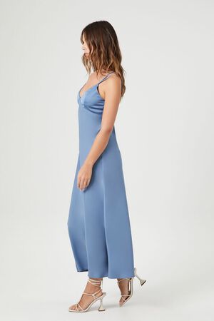 Sky Blue Starry Mermaid Midi Slip Dress