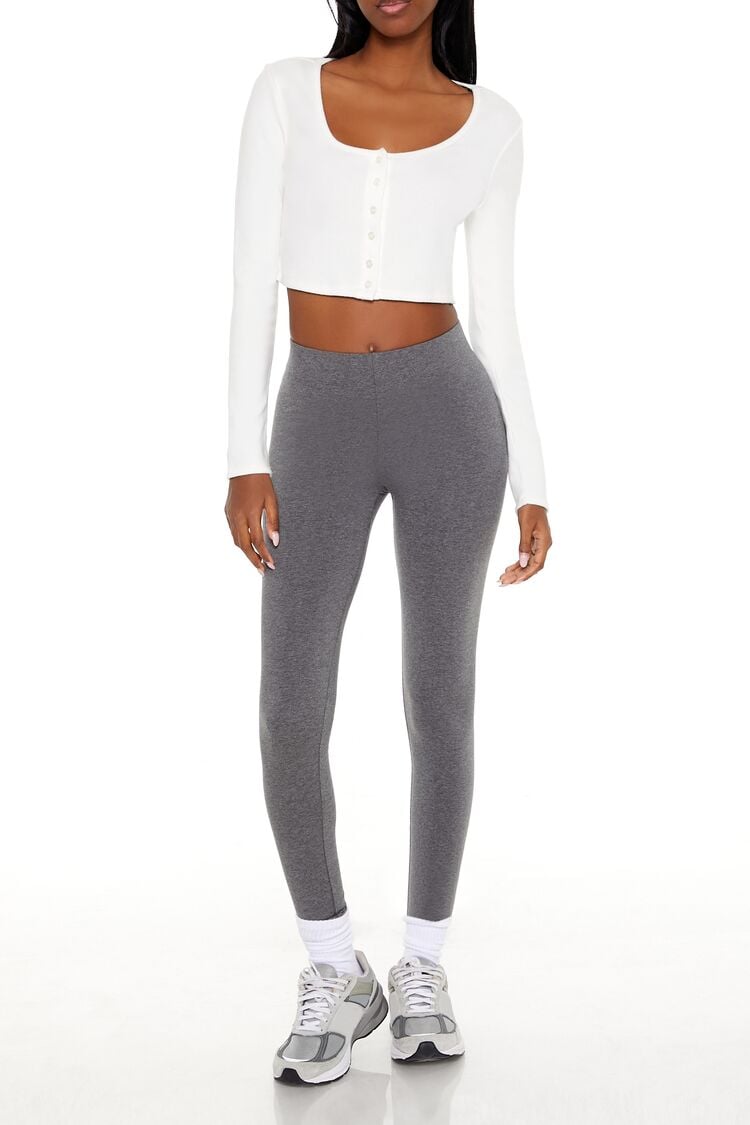 Heathered Mid-Rise Leggings