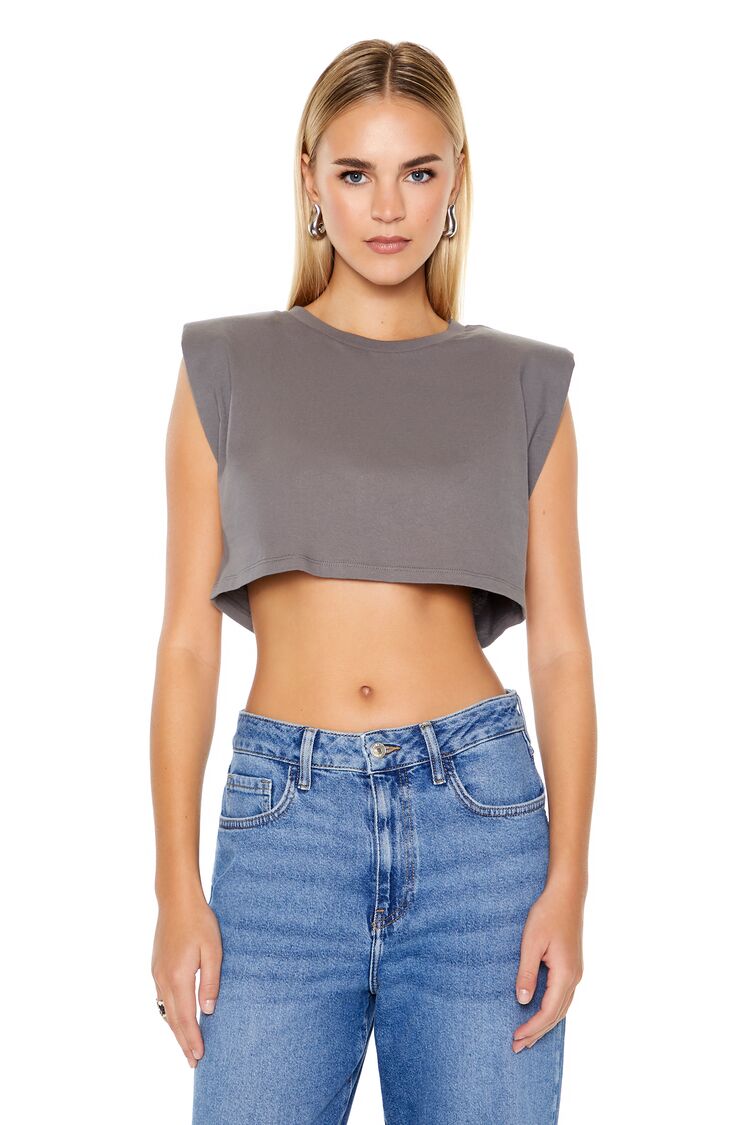 Cropped muscle store tee