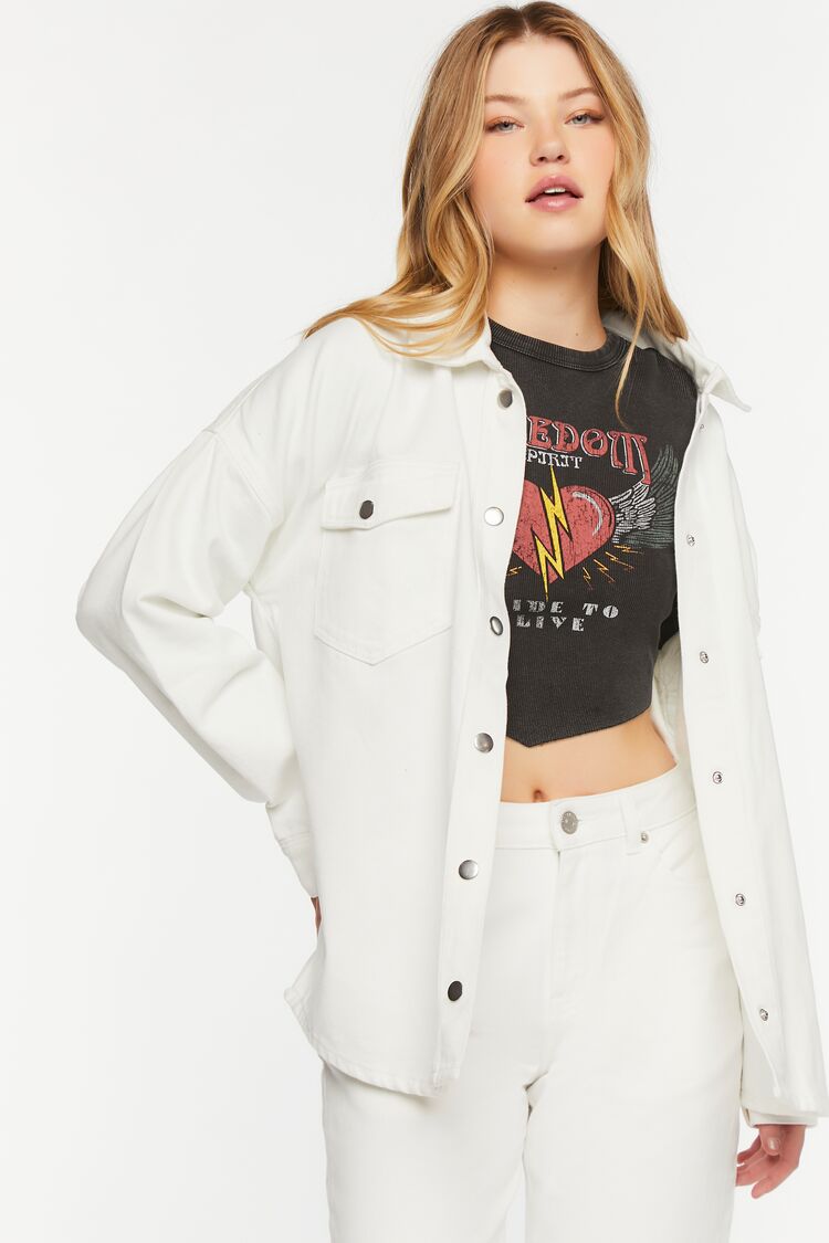 Recycled Cotton Denim Shacket Forever 21