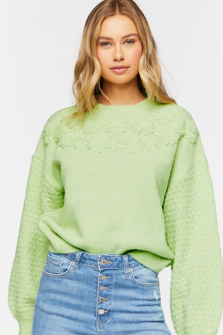 Balloon Sleeve Sweater-Knit Top