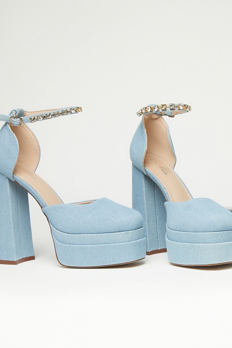 Denim Mary Jane Platform Heels