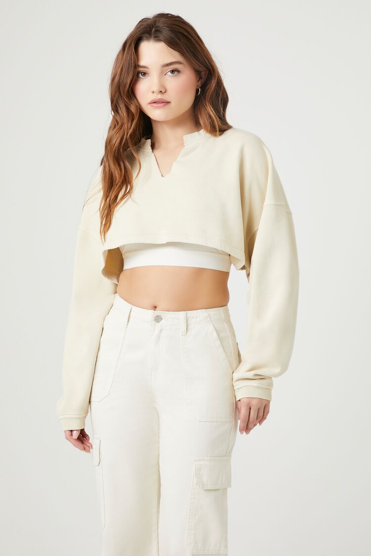 Cropped French Terry Pullover