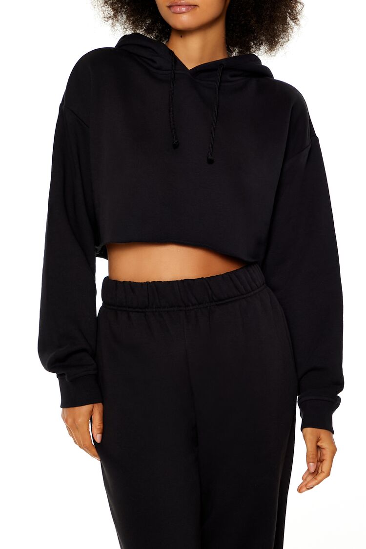 Cropped Fleece Hoodie