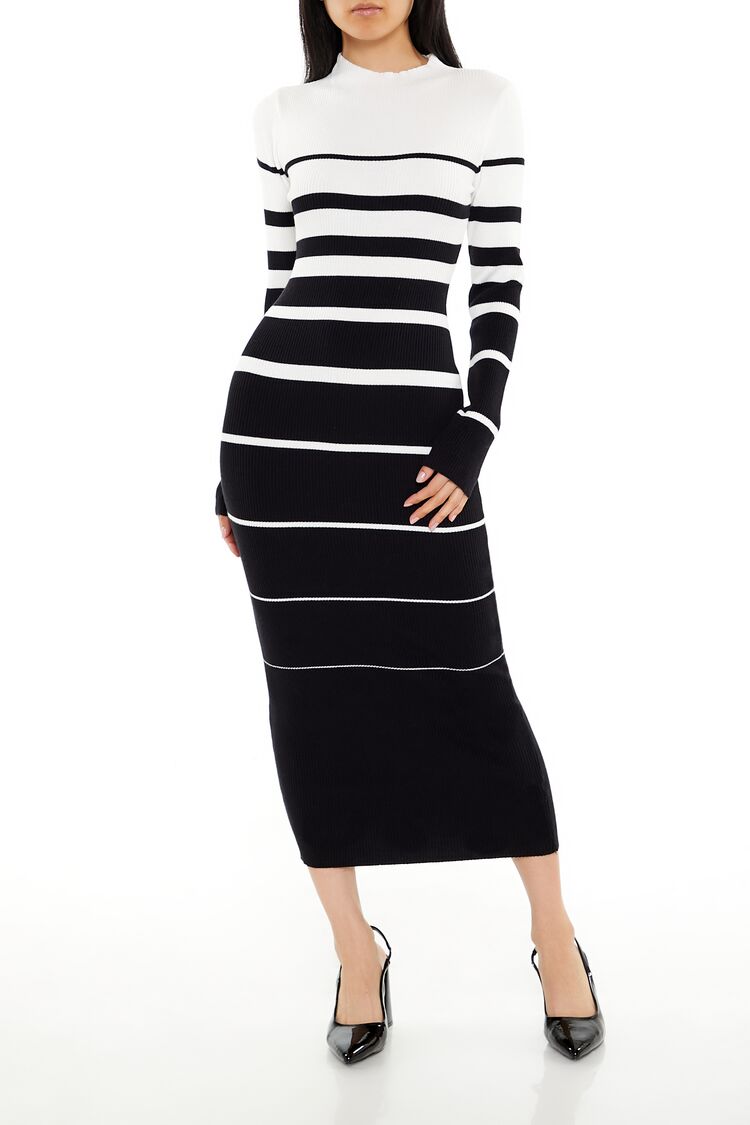 Striped Midi Sweater Dress