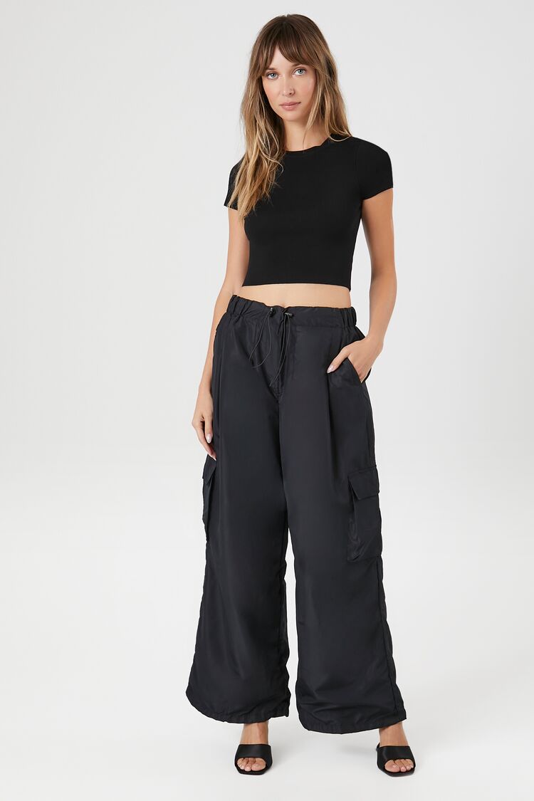 Toggle Drawstring Wide-Leg Pants