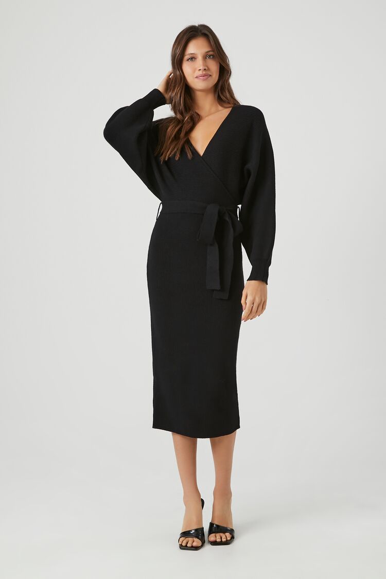 Sweater Midi Wrap Dress