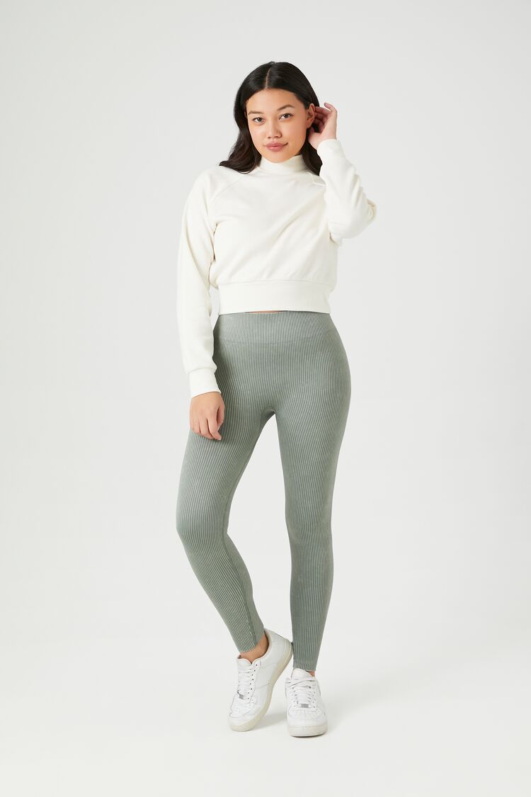 Seamless Ribbed Knit Leggings