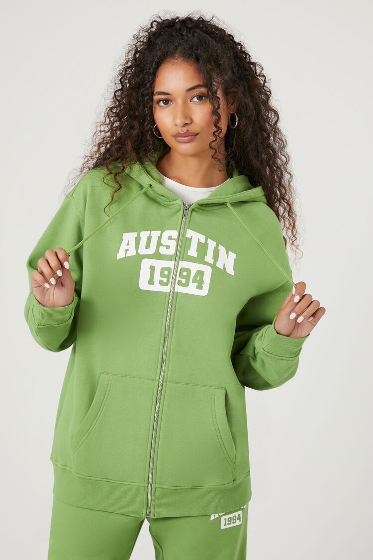 Austin Graphic Fleece Zip Up Hoodie