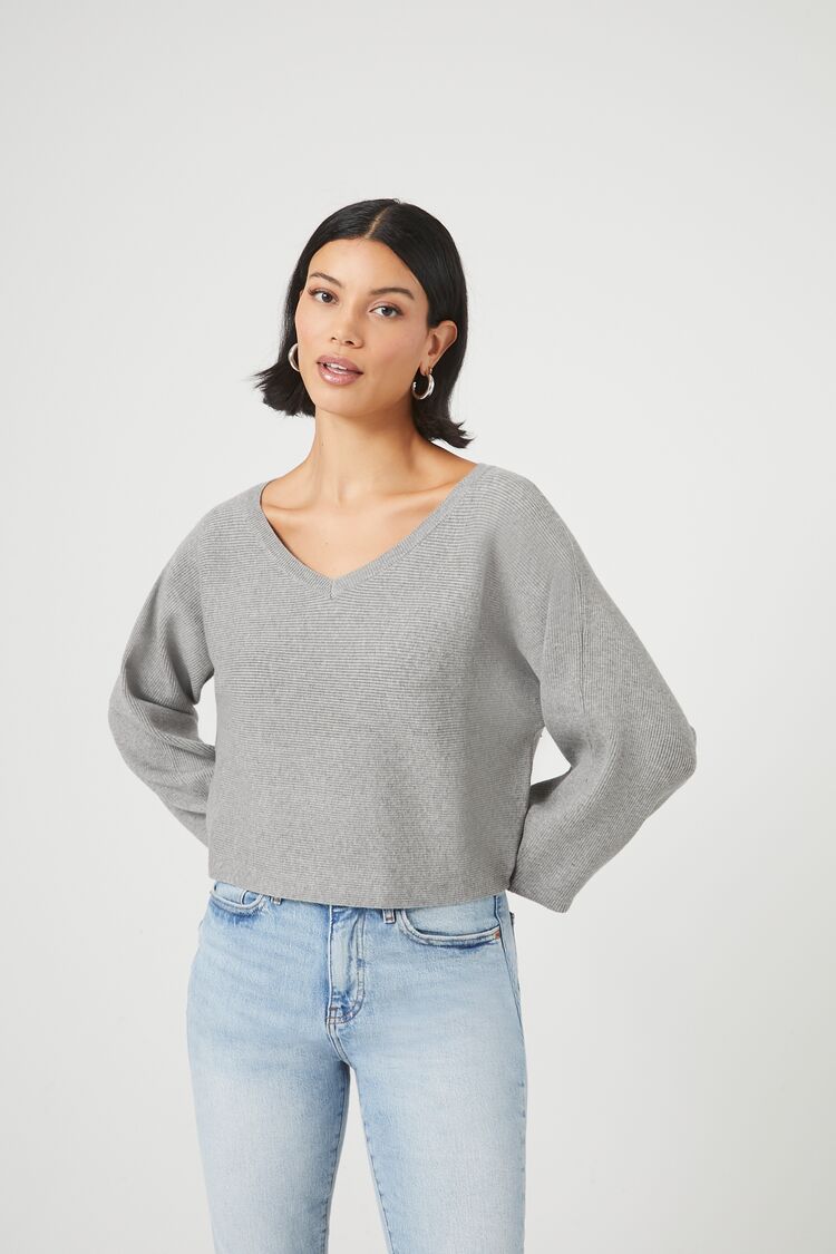 Ribbed V-Neck Sweater