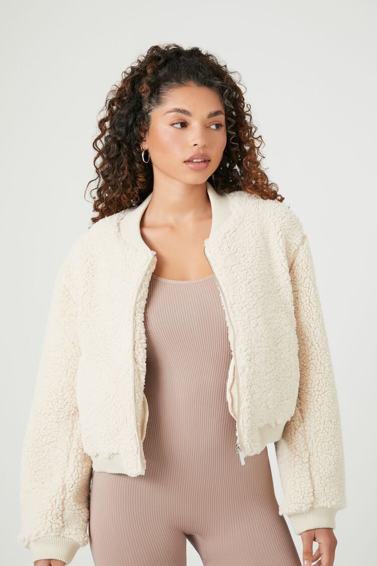 Forever 21 faux 2025 fur bomber jacket