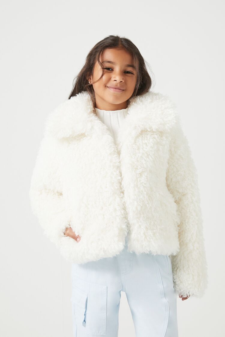 Forever 21 white fluffy jacket best sale