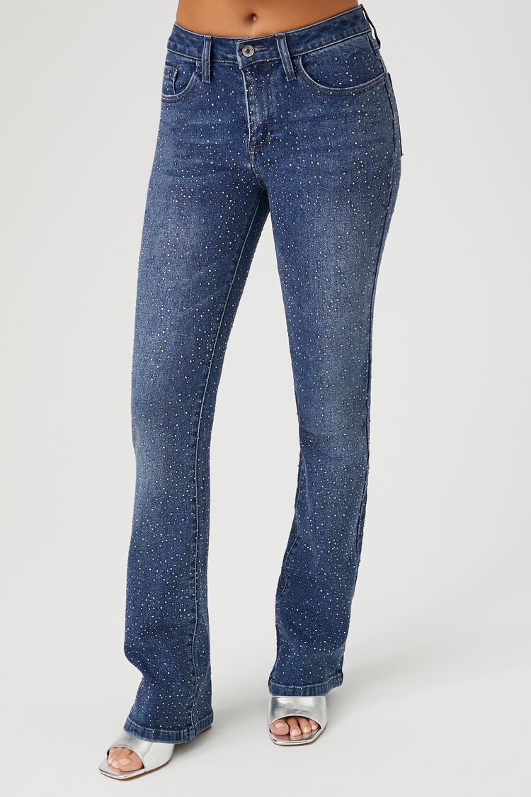 Sisney women high waist blue bootcut jeans