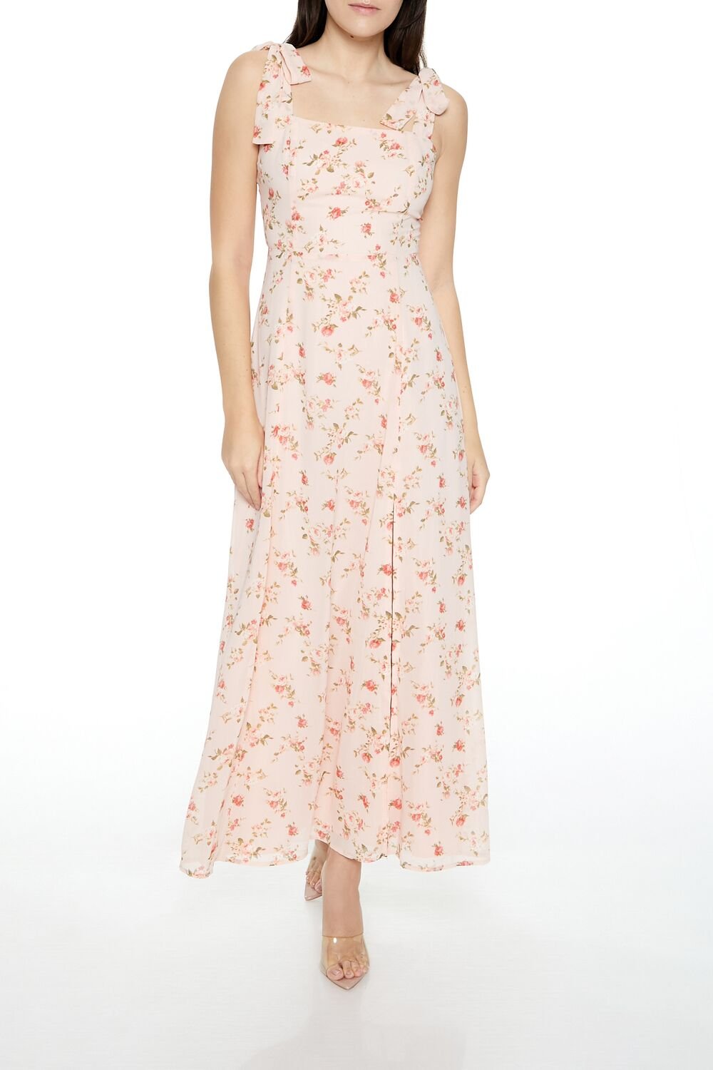 Floral Tie-Strap Maxi Dress