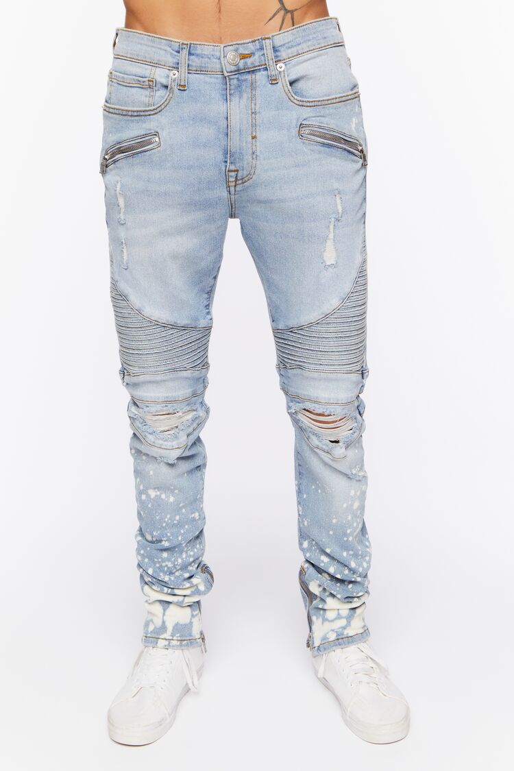 Distressed Paint Splatter Skinny Jeans   00468806 08 